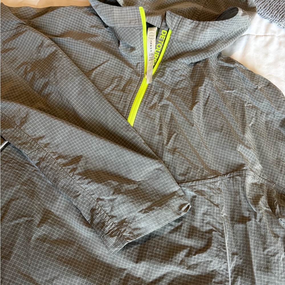 Outdoor Lululemon Gray Rain Jacket with Neon Accents